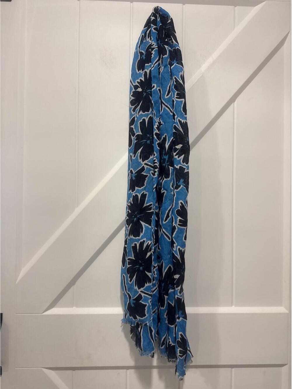 J.Crew Blue Floral Scarf Wrap